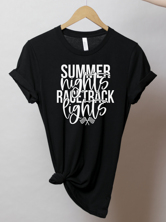 Summer Nights Racetrack Lights | Racing T-Shirt