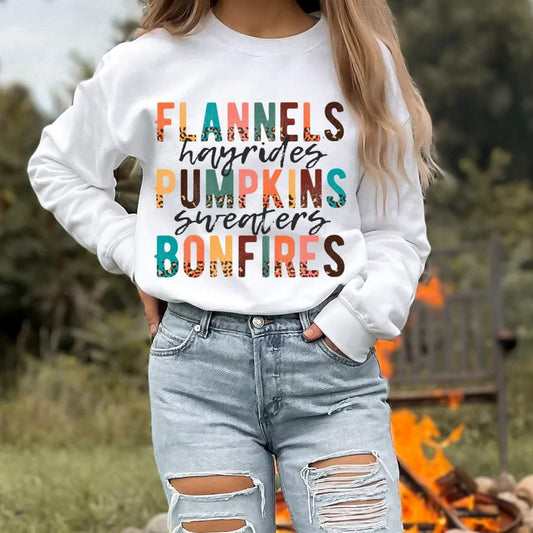 Flannels Hayrides Pumpkins Sweaters Bonfires T-shirt